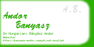 andor banyasz business card