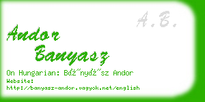 andor banyasz business card